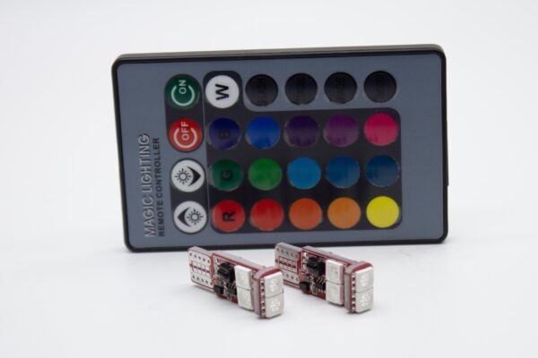 Лампа светодиодная Blick T10(W5W)-5050-6SMD 12V 2шт+пульт
