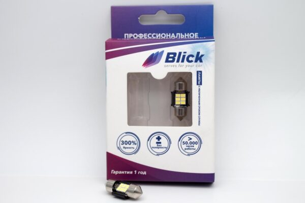 Лампа светодиодная Blick C5W-K6-28mm Белый 12V 2шт