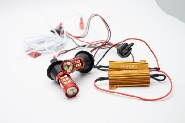 Лампа светодиодная Blick ДХО+поворотник 7440(W21W)-3030-30W  Белый/Желтый 12V 2 шт 