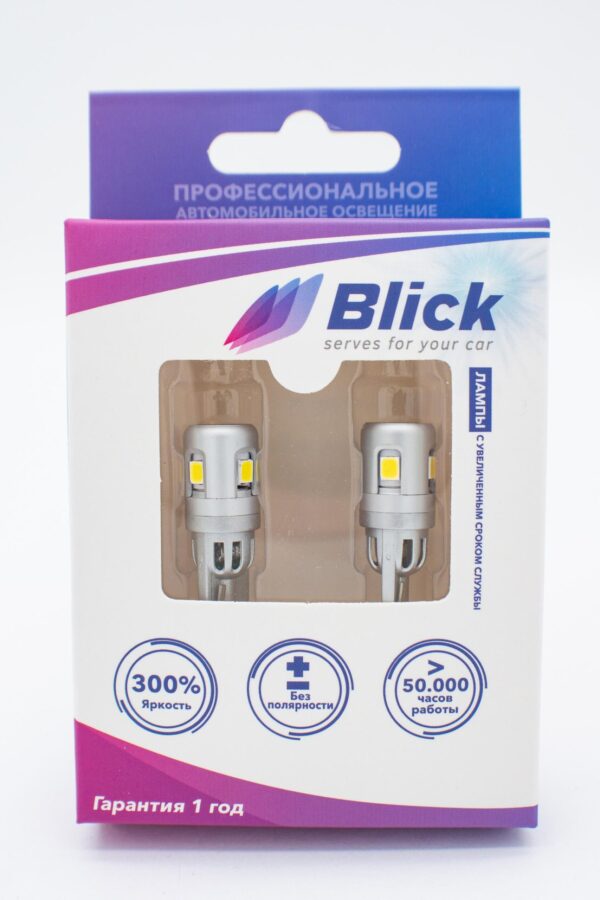 Лампа светодиодная Blick T10(W5W)-2835-5SMD Белый 12V 2шт