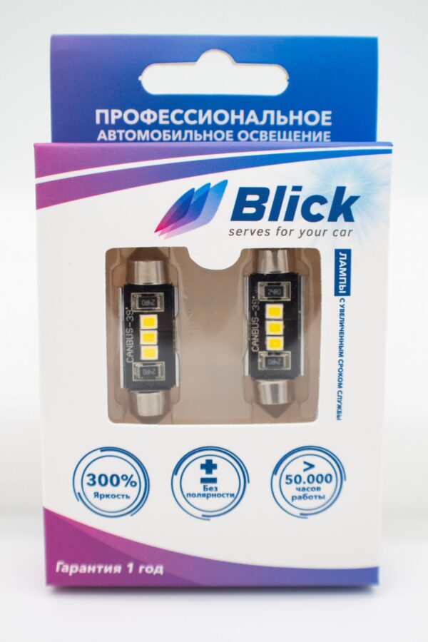 Лампа светодиодная Blick C5W-G3-39mm Белый 12V 2шт
