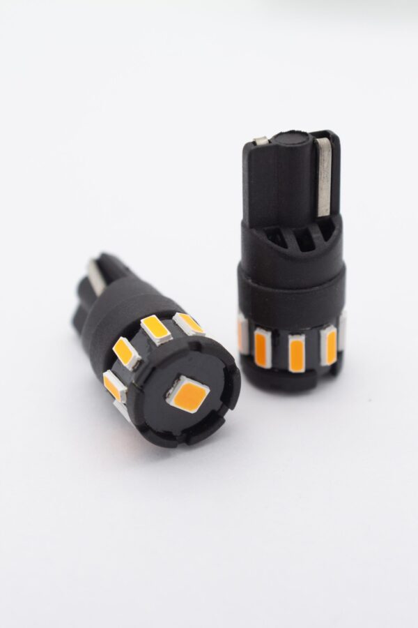 Лампа светодиодная Blick T10(W5W)-2FT10-O Желтый 12V 2шт