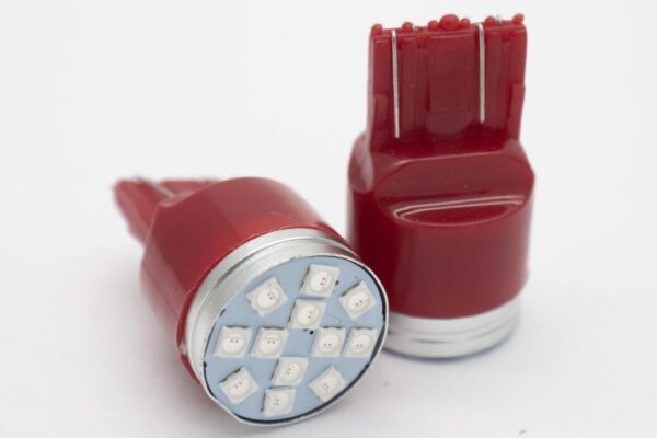 Лампа светодиодная Blick 7443(W21/5W)-3030-12W Красный 12V