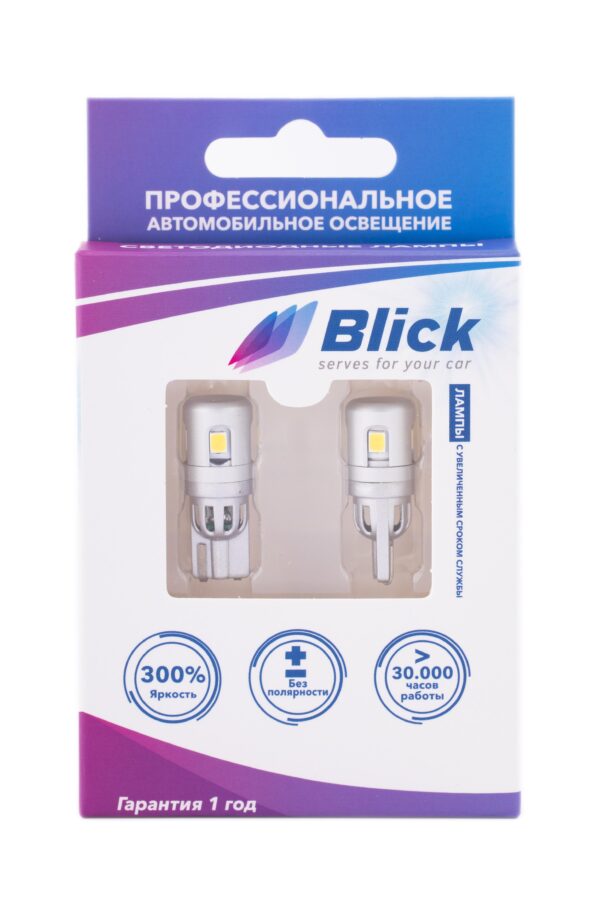 Лампа светодиодная Blick T10(W5W)-2835-5SMD Белый 12V 2шт