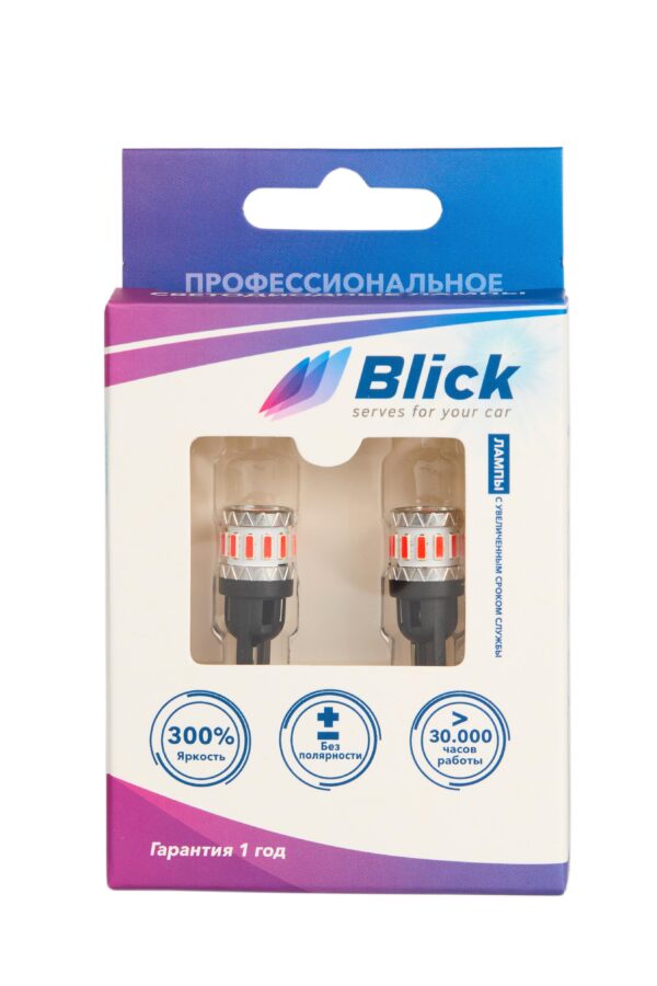 Лампа светодиодная Blick T10(W5W)-2A13-R Красный 12V 2шт