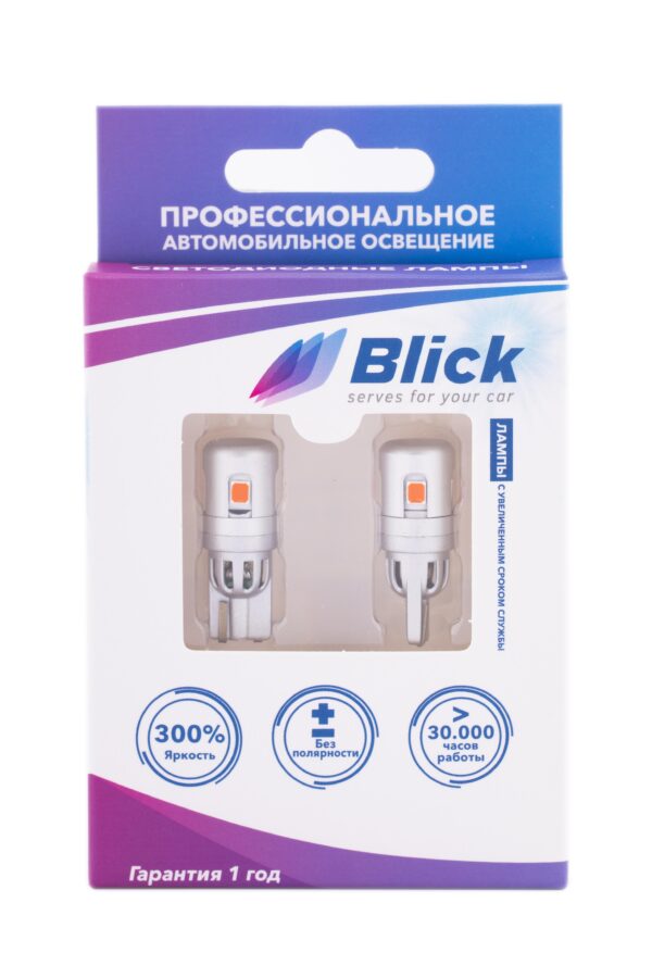 Лампа светодиодная Blick T10(W5W)-2835-5SMD Красный 12V 2шт