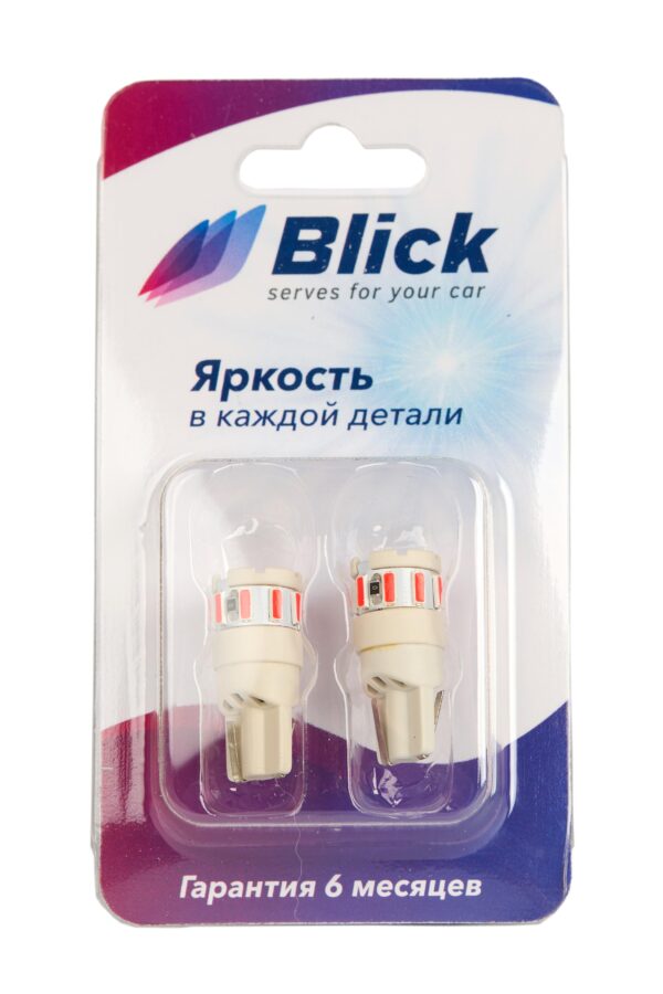 Лампа светодиодная Blick T10(W5W)-F4-R Красный 12V 2шт