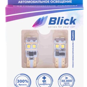 Лампа светодиодная Blick T10(W5W)-3030-6W Белый 12/24V 2шт