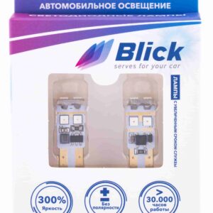 Лампа светодиодная Blick T10(W5W)-3030-6W Красный 12/24V 2шт