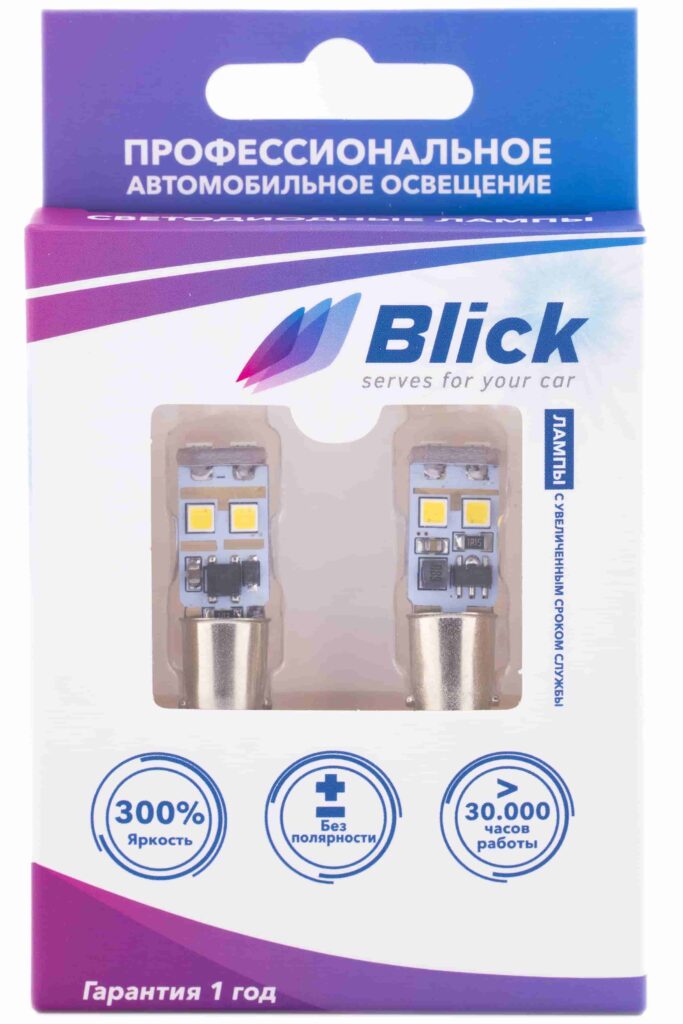 Лампа светодиодная Blick BA9S(T4W)-3030-6W Белый 12/24V 2шт