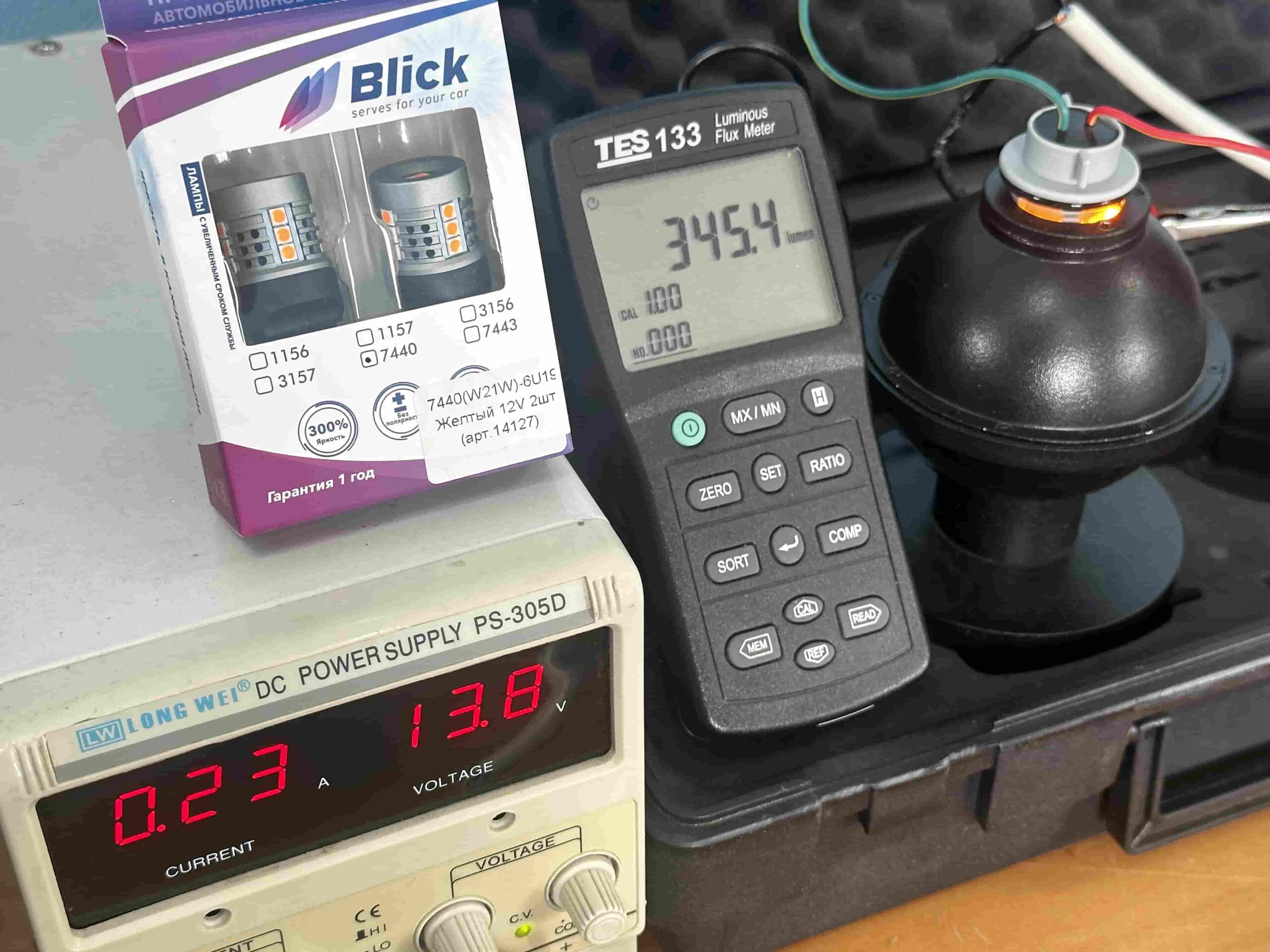 Лампа светодиодная Blick 1156(P21W)-6U19 Желтый 12V 2шт — изображение 4