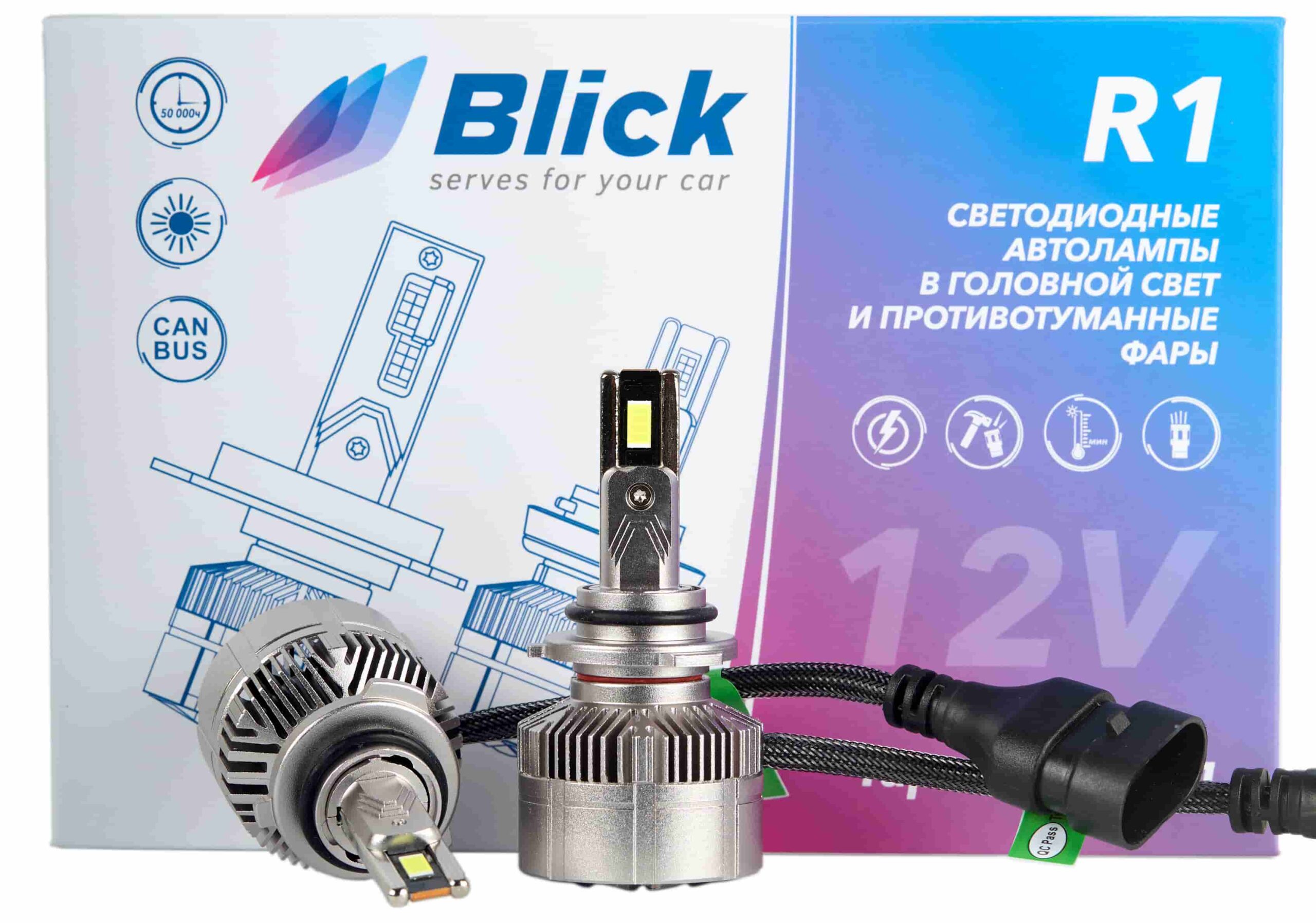 Лампа светодиодная Blick HB4(9006)-R1 6000K 12V 2шт
