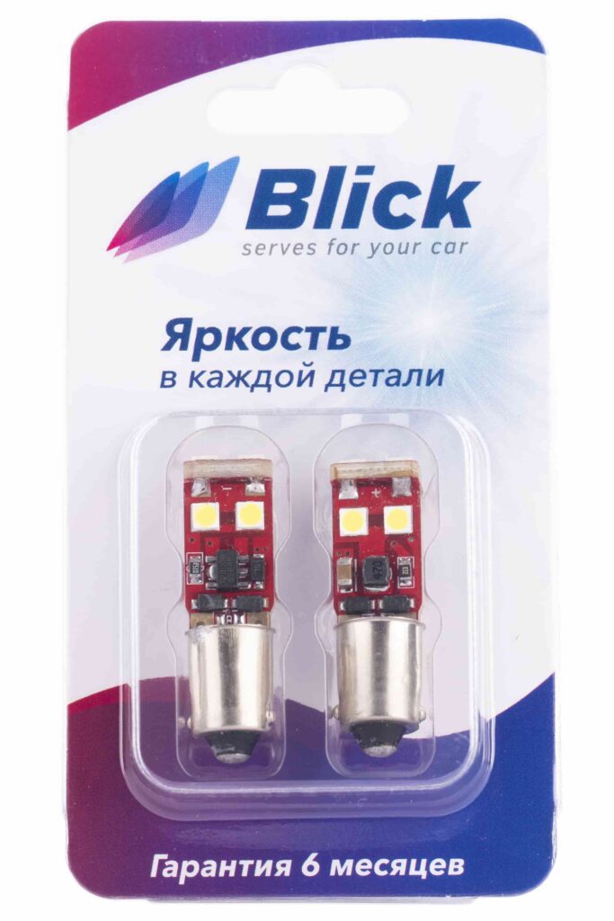 Лампа светодиодная Blick BA9S(T4W)-3030-6W TX Белый 12V 2шт