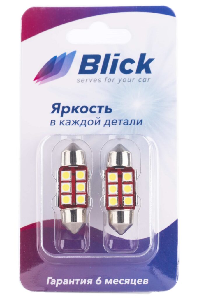 Лампа светодиодная Blick C5W-SJ-3030-31mm Белый 12V 2шт