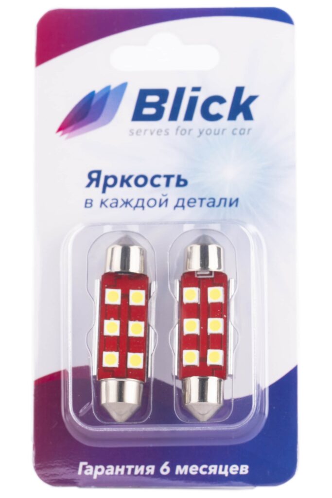 Лампа светодиодная Blick C5W-SJ-3030-39mm Белый 12V 2шт