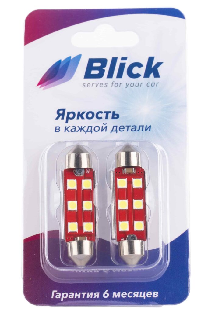 Лампа светодиодная Blick C5W-SJ-3030-41mm Белый 12V 2шт