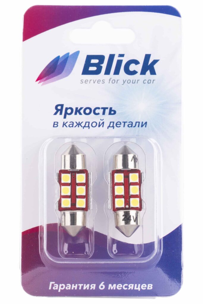Лампа светодиодная Blick C5W-SJ-3030-31mm Белый 24V 2шт