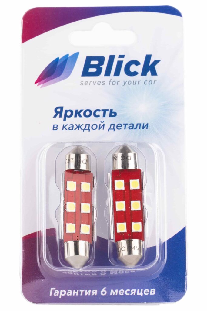 Лампа светодиодная Blick C5W-SJ-3030-41mm Белый 24V 2шт