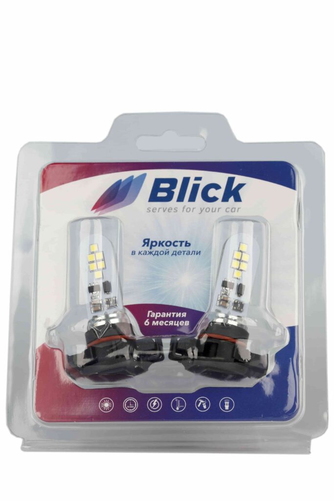 Лампа светодиодная Blick H16(PSX24W)-3030-8W Белый 12V 2шт